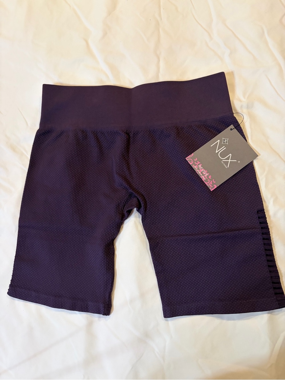 NUX Women’s Purple High-Waist Bike Shorts (S) #103,111,112